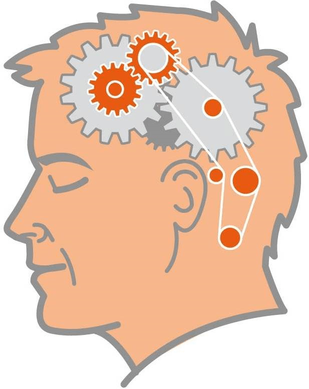 Kopf mit Zahnrädern